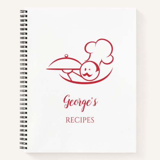 Chef Design Personalized Spiral Recipe Book Notitieboek (Voorkant)