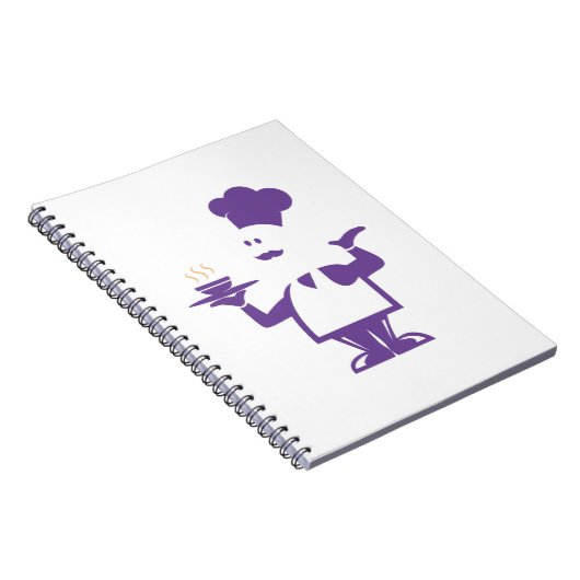 Chef die een kom soep vasthoudt notitieboek (Rechterzijde)