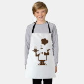 Chef die een kom soep vasthoudt schort (Gedragen)