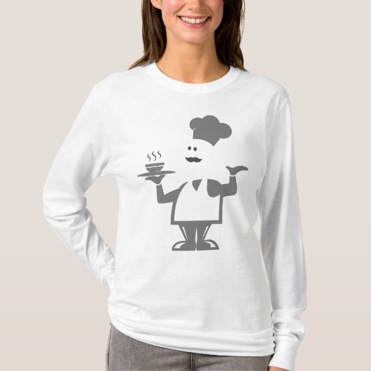 Chef die een kom soep vasthoudt t-shirt (Voorkant)
