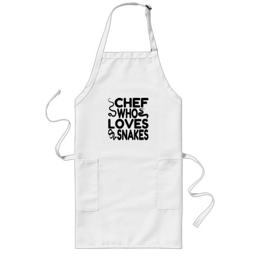 Chef die van slangen houdt lang schort (Voorkant)