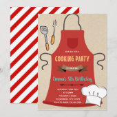 Chef die verjaardagsuitnodiging kookt kaart (Voorkant / Achterkant)