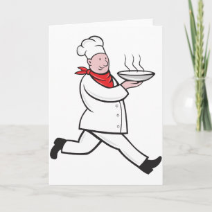 Chef die Wenskaarten met voedsel vervoert Kaart