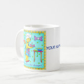 Chef Dog Whimsy Art Name Personalized Koffiemok (Voorkant links)