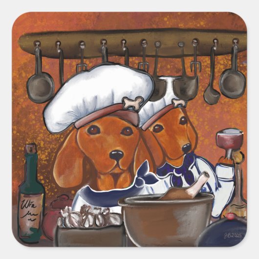 CHEF DOXIES VIERKANTE STICKER (Voorkant)