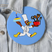 Chef Ducky Kazoo Blue Cartoon Button (In situ)