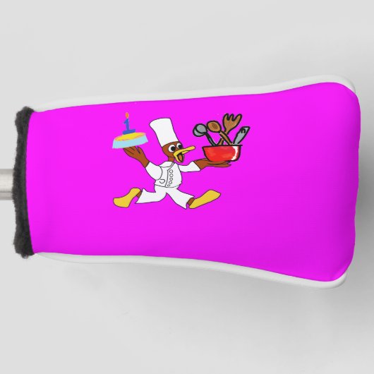 Chef Ducky Kazoo Pink Magenta Golf Head Hoesje Golfheadcover (Voorkant)
