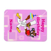 Chef Ducky Kazoo Roze geometrisch Magneet (Horizontaal)