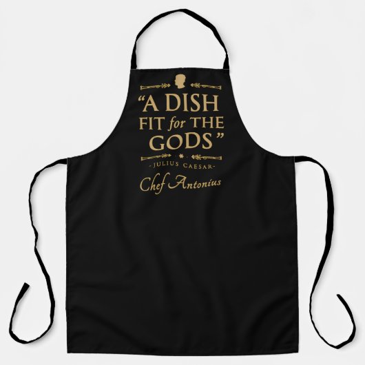 Chef Elegant Classic Cook Grappig Quote Zwart Goud Schort (Voorkant)