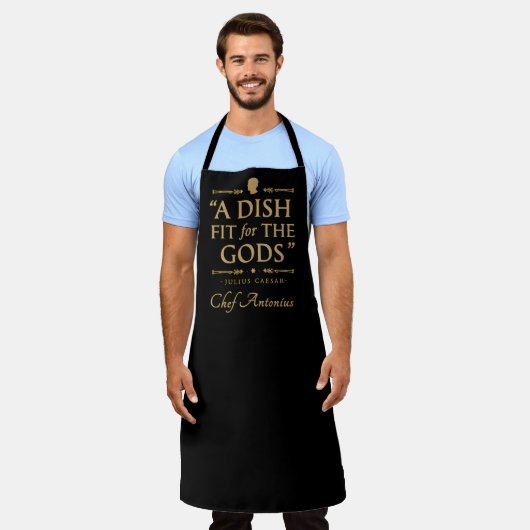 Chef Elegant Classic Cook Grappig Quote Zwart Goud Schort (Gedragen)