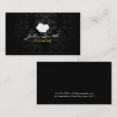Chef Elegant Dark Damask Visitekaartje (Voorkant / Achterkant)