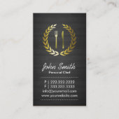 Chef Elegant Donker Hout Catering Visitekaartje (Voorkant)