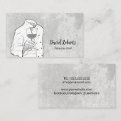 Chef Elegant Hand Drawing Visitekaartje (Voorkant / Achterkant)