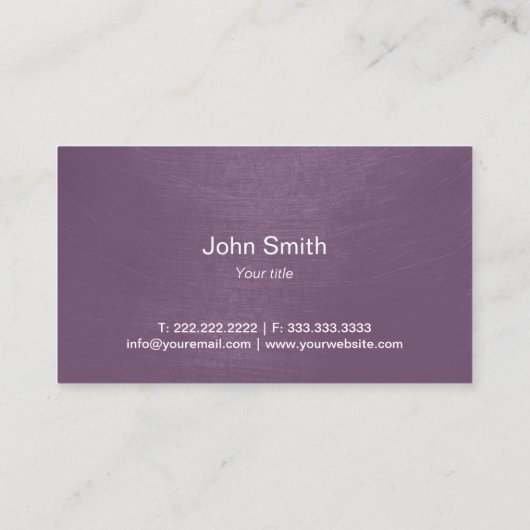 Chef Elegant Paarse Catering Visitekaartje (Achterkant)