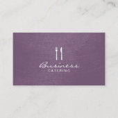 Chef Elegant Paarse Catering Visitekaartje (Voorkant)