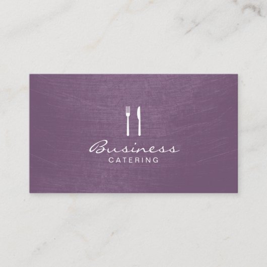 Chef Elegant Paarse Catering Visitekaartje (Voorkant)