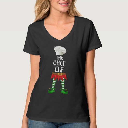 Chef Elf Family Matching Group kerstparty T-shirt (Voorkant)