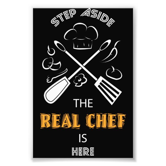 Chef en Cooking Grappige Citaten Foto Afdruk (Voorkant)