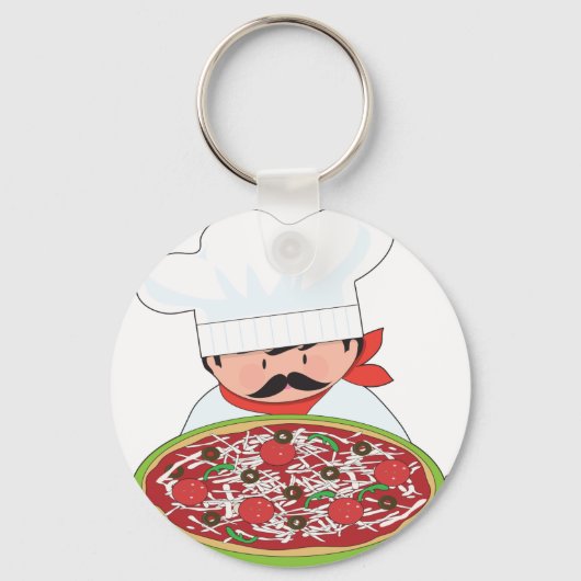 Chef en Pizza Sleutelhanger (Voorkant)