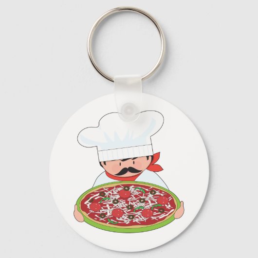 Chef en Pizza Sleutelhanger (Voorkant)