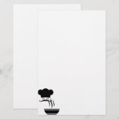 Chef en Steaming Bowl Briefpapier (Voorkant / Achterkant)