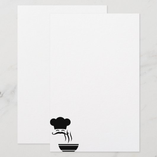 Chef en Steaming Bowl Briefpapier (Voorkant / Achterkant)