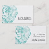 Chef en voedingsdeskundige Succulent Floral Visitekaartje (Voorkant / Achterkant)