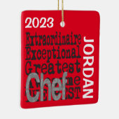 Chef Extraordinaire CUSTOM Keramisch Ornament (Rechts)