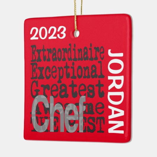 Chef Extraordinaire CUSTOM Keramisch Ornament (Links)