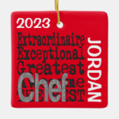 Chef Extraordinaire CUSTOM Keramisch Ornament (Voorkant)
