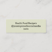 Chef/Foodie/Recepten/Social Media Visitekaartje (Achterkant)