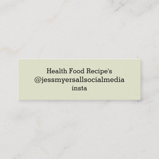 Chef/Foodie/Recepten/Social Media Visitekaartje (Achterkant)