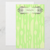 Chef & Foodie's Doodle Stationery Briefpapier (Voorkant / Achterkant)