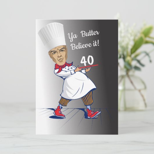 Chef 🎉 Funny Cook 40ste verjaardag Kaart (Staand voorkant)