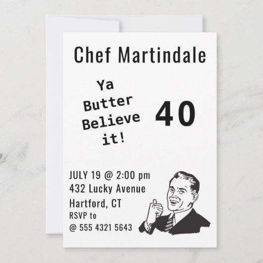 Chef 🎉 Funny Cook 40ste verjaardag Kaart (Achterkant)