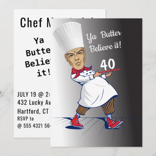 Chef 🎉 Funny Cook 40ste verjaardag Kaart (Voorkant / Achterkant)