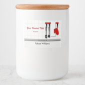 Chef-gebruiksvoorwerpen uit de keuken van het prod voedselcontainer etiket (Voorkant)