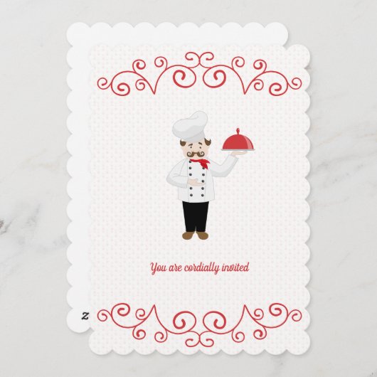 Chef Geïnspireerd Formele Inwendige Opgeroepen Uit Feestdagenkaart (Voorkant / Achterkant)