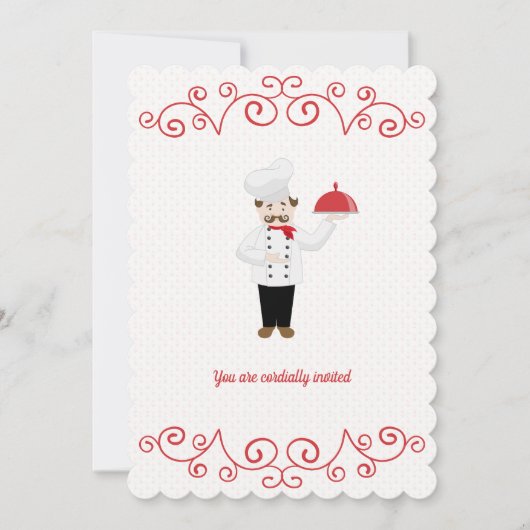 Chef Geïnspireerd Formele Inwendige Opgeroepen Uit Feestdagenkaart (Voorkant)