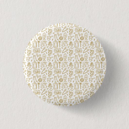 Chef Gift | Geluk is de smaak van het leven Ronde Button 3,2 Cm (Voorkant)