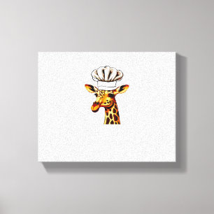 Chef Giraffe - Schattige Giraffe Met Een Kookmuts Canvas Afdruk