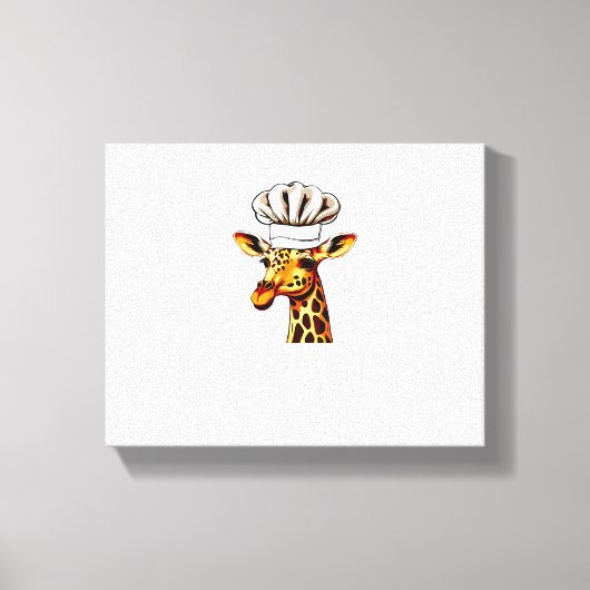 Chef Giraffe - Schattige Giraffe Met Een Kookmuts Canvas Afdruk (Voorkant)