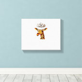 Chef Giraffe - Schattige Giraffe Met Een Kookmuts Canvas Afdruk (Insitu (Houten vloer))