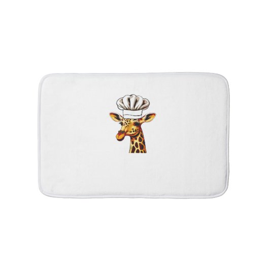 Chef Giraffe - Schattigee Giraffe in een Chef's Pe Badmat (Voorkant)