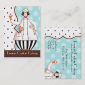 Chef Girl Bus. Kaart - Bruin met zwart haar Visitekaartje (Voorkant / Achterkant)