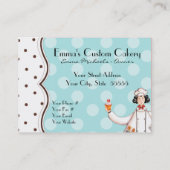 Chef Girl Bus. Kaart - Bruin met zwart haar Visitekaartje (Achterkant)