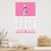 Chef Girl Cartoon Poster (Keuken)