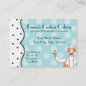 Chef Girl Cupcake Visitekaartje - Rood-Oranje haar (Achterkant)