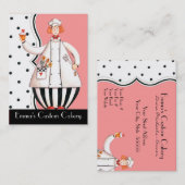 Chef Girl Cupcake Visitekaartje - Rood-Oranje haar (Voorkant / Achterkant)