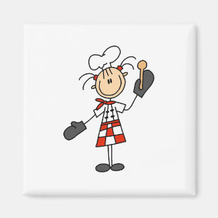 Chef Girl met Wooden Spoon Magnets Magneet